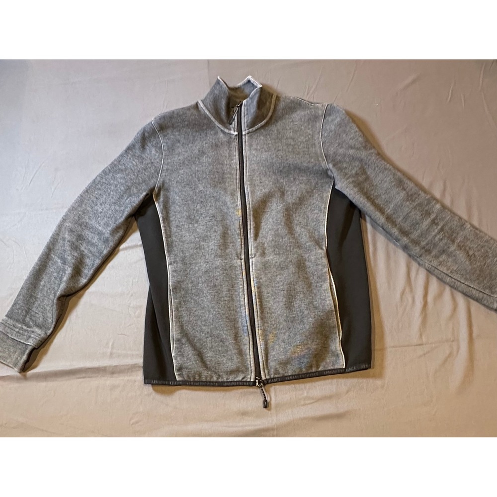Preppy Armani Exchange Men's Size S Full-Zip Gray Lightweight‎ Knit Jacket